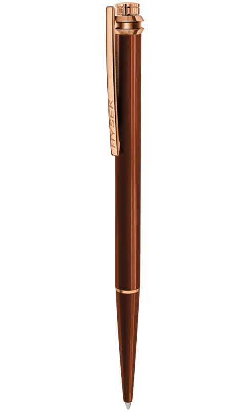 Io Pen Brown Lacquer and Rose Gold Finishing