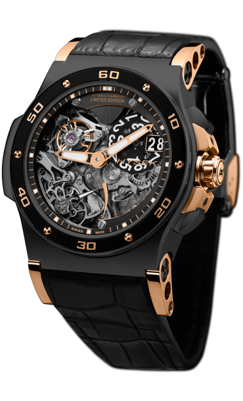 Abyss Automatic Tourbillon black PVD and 18k Rose Gold