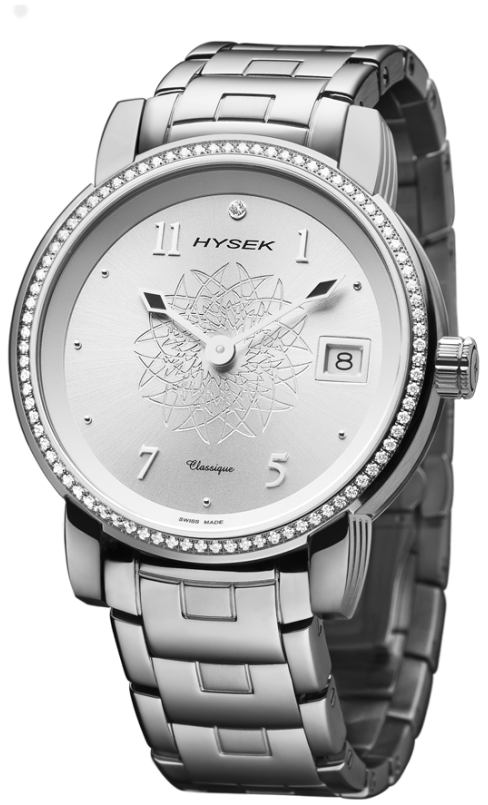 Io 36mm Classique metal strap diamonds