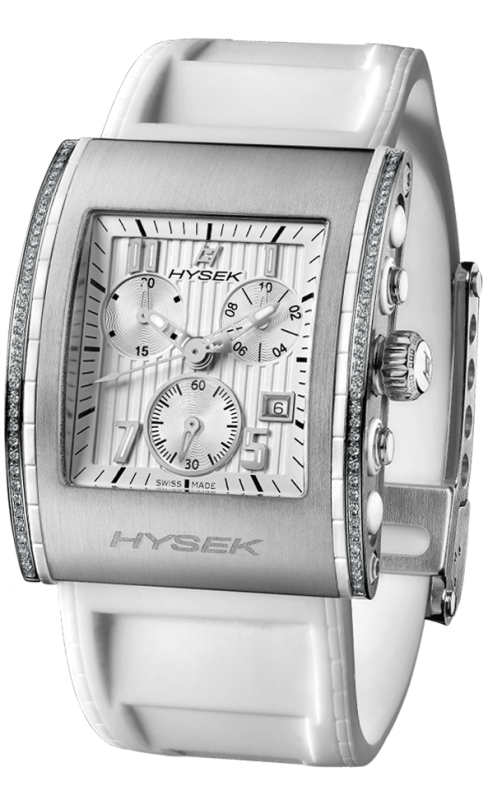 Kilada 34mm Quartz Chronograph in Steel, white dial and diamonds