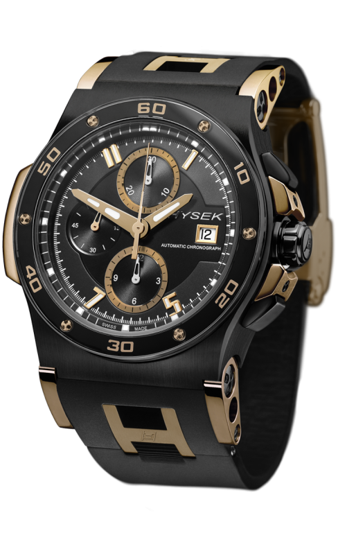 Abyss 44mm Chronograph, black titanium and rose gold, black sapphire bezel