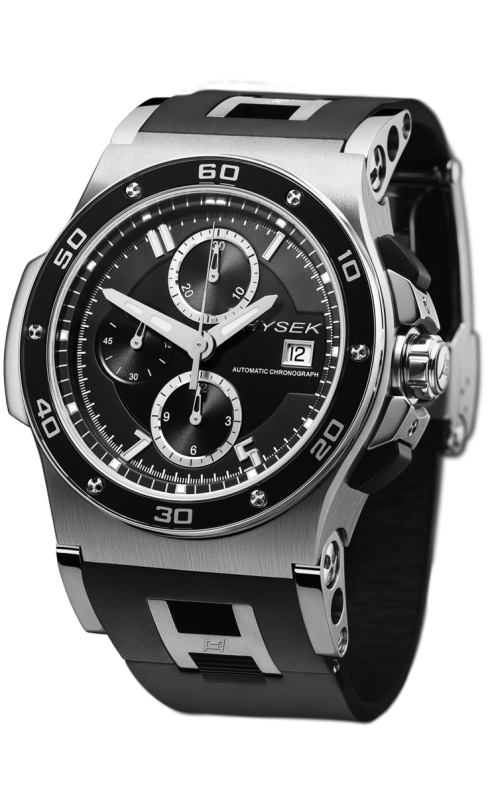 Abyss 44mm Chronograph, black version with an H strap
