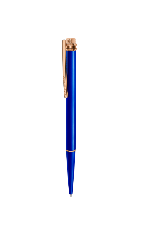Io Pen Blue Lacquer and Rose Gold Finishing